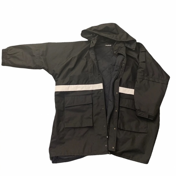 NWT Balenciaga Black Reflective Stripe Padded Lining Parka - Picture 3 of 14